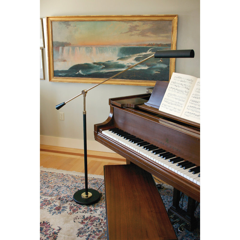 Counter Balance Task Floor Lamp, Black and Brass