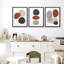 Ensemble de 3 reproductions d'art mural encadrées Minimal Neutral Pebble Shapes-123941251-123941255