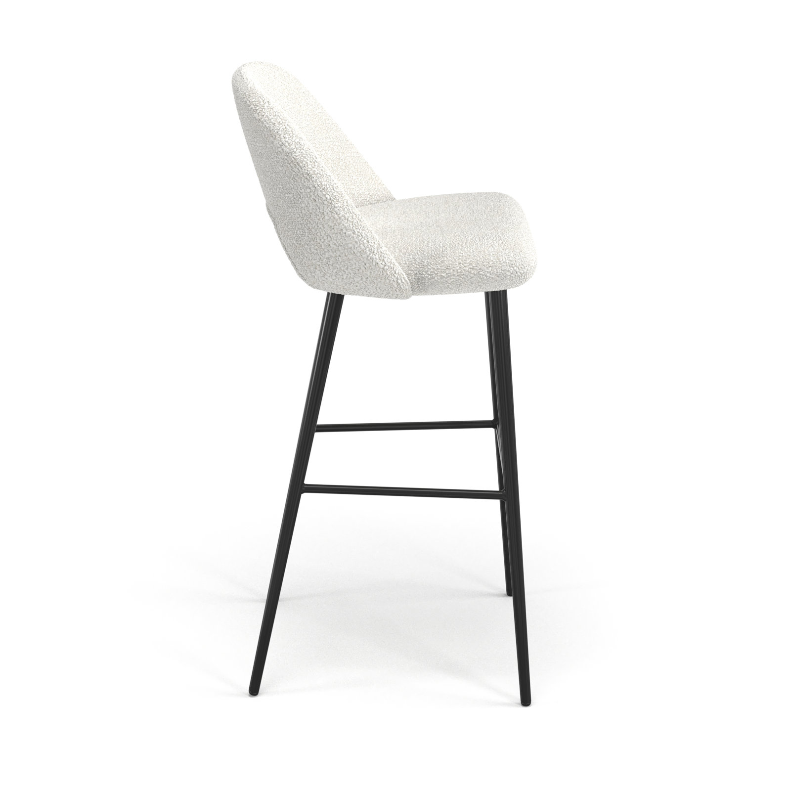Valdez Boucle Bar & Counter Stool, Bar Stool (29” Seat Height), White Boucle