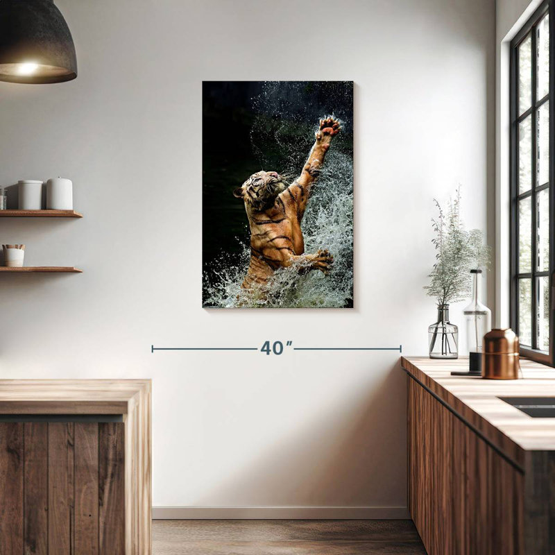 Brampt Tiger's Bath Time, 36" H x 24" W