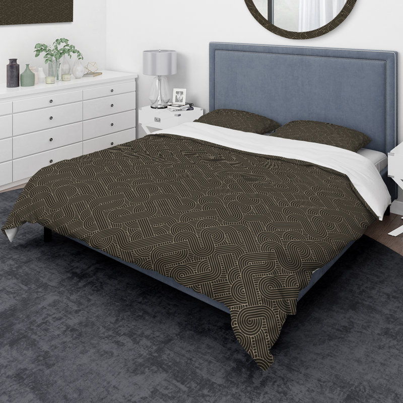 Traditional Polyester Geometric Shapes Duvet Cover, Twin Duvet Cover + 1 Sham