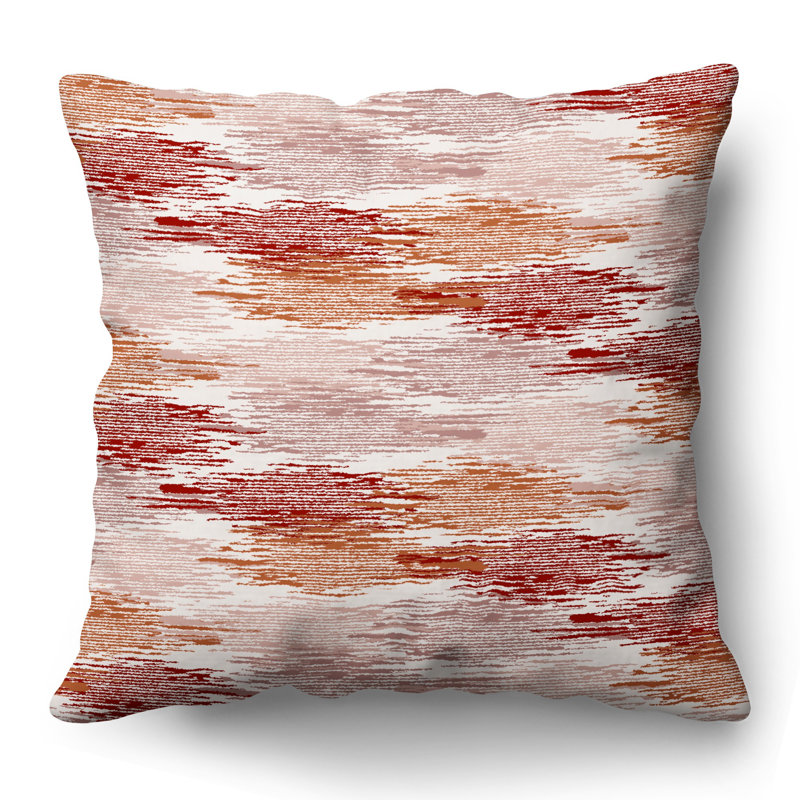 Coussin décoratif abstrait en polyester de qualité supérieure, H 18 po x l 18 po, Rouge