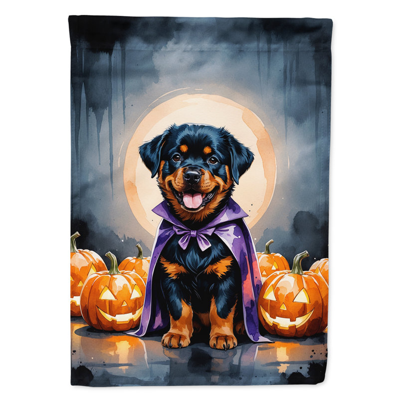 Drapeau de jardin chiot Halloween, Rottweiler