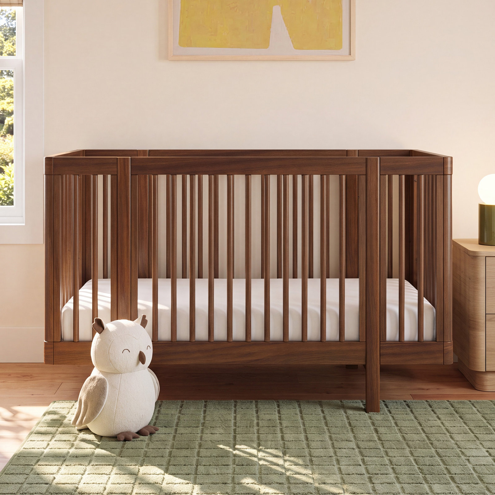 Pogo 8-in-1 Convertible Crib with All-Stages Conversion Kits, Natural Walnut