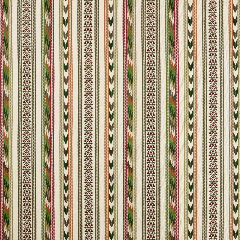 Bloomsbury Stripe, Forest/Madder