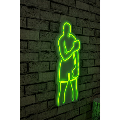 Flexible Neon LED Strip Lights, Green, 11.0 x 23.6 x 0.8 inches | Waterproof IP67, PVC Foam Template, 12V DC, Built-in Wall Hanging System | 25.2W, 8W-10W/metre | Perfect for Home Decor & Parties