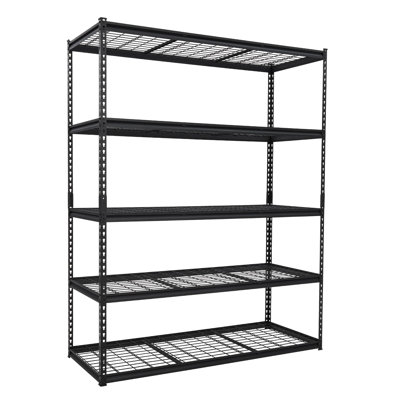 Étagère de garage à 5 niveaux, tablettes de rangement réglables en métal de 2 500 lb, étagère de rangement robuste de capacité, support de rangement utilitaire industriel, 48 x 18 x 72 po
