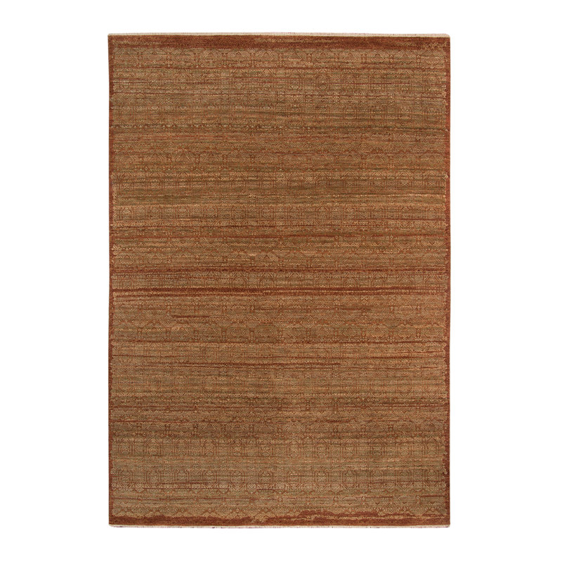 Tapis orange rouille noué à la main Bylas, Rectangle 2 pi x 3 pi