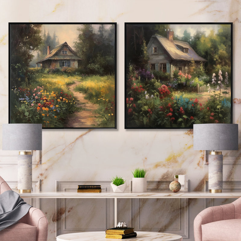 Cottage and Garden Oasis, Cadre flottant noir, H 16 po x l 33 po