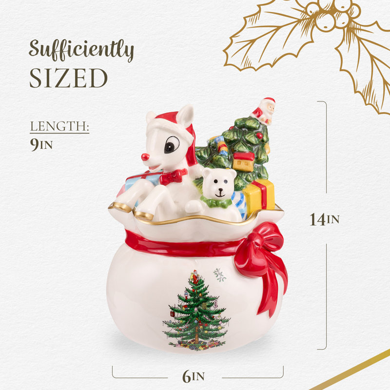 Spode – Christmas Tree – Christmas Tree Rudolph Candy Bowl, Set of 2