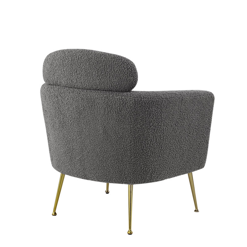 Fauteuil demi-tonneau Martain, Gris foncé