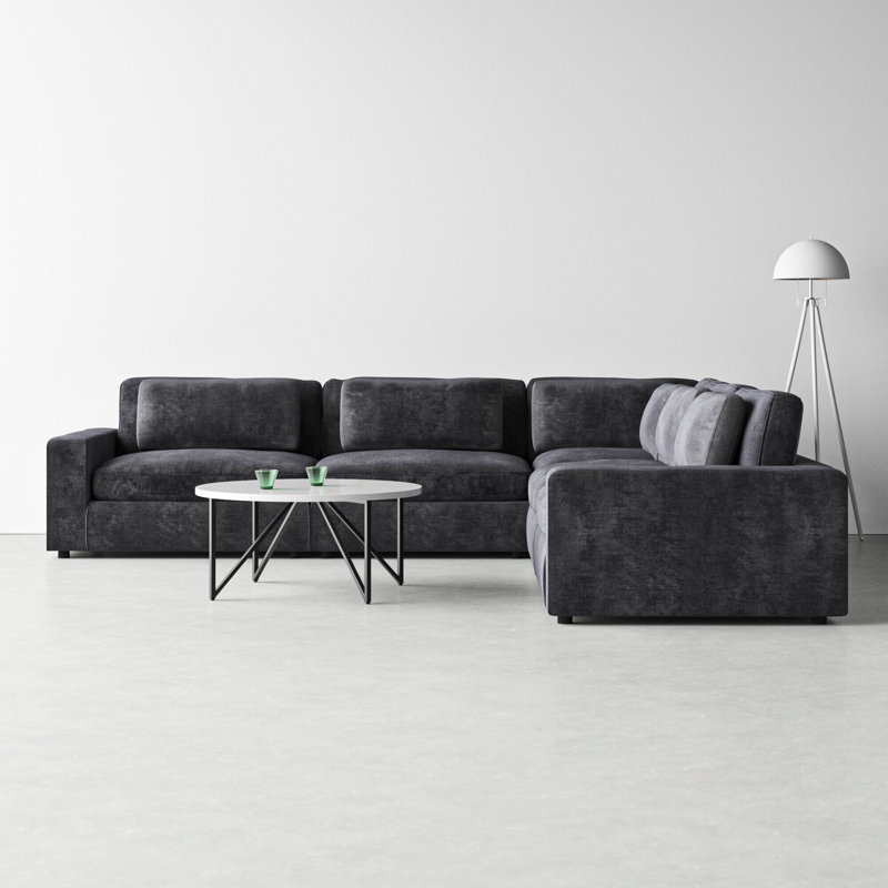 Loya Wide Corner Sectional, 33" H x 170" W x 131" D, Left Arm Facing, Landale Charcoal
