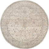 Hand Knotted Area Rug in Ivory And Grey