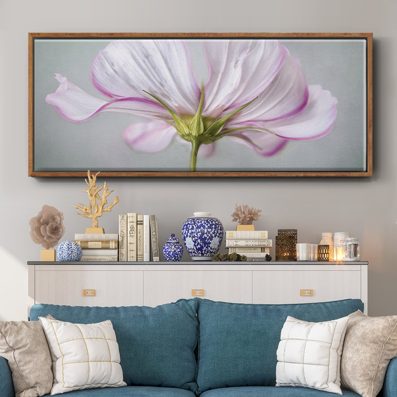 Textured Floral- Framed Canvas, 24" H x 60" W