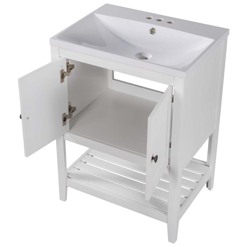 Lavabo de salle de bain 24 po, Blanc