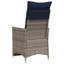  Chaise de patio inclinable avec coussins en rotin de polyester gris