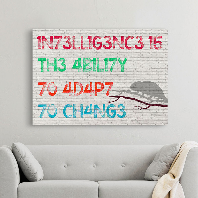 Intelligence Motivational by Masterfunk Collective - Wrapped Canvas Print, 50cm H x 70cm W 