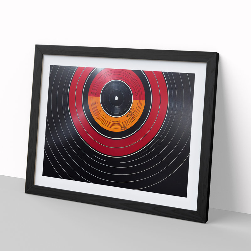 Flawless Vinyl Record - Single Picture Frame Print, Black, 46cm H x 64cm W x 2cm D