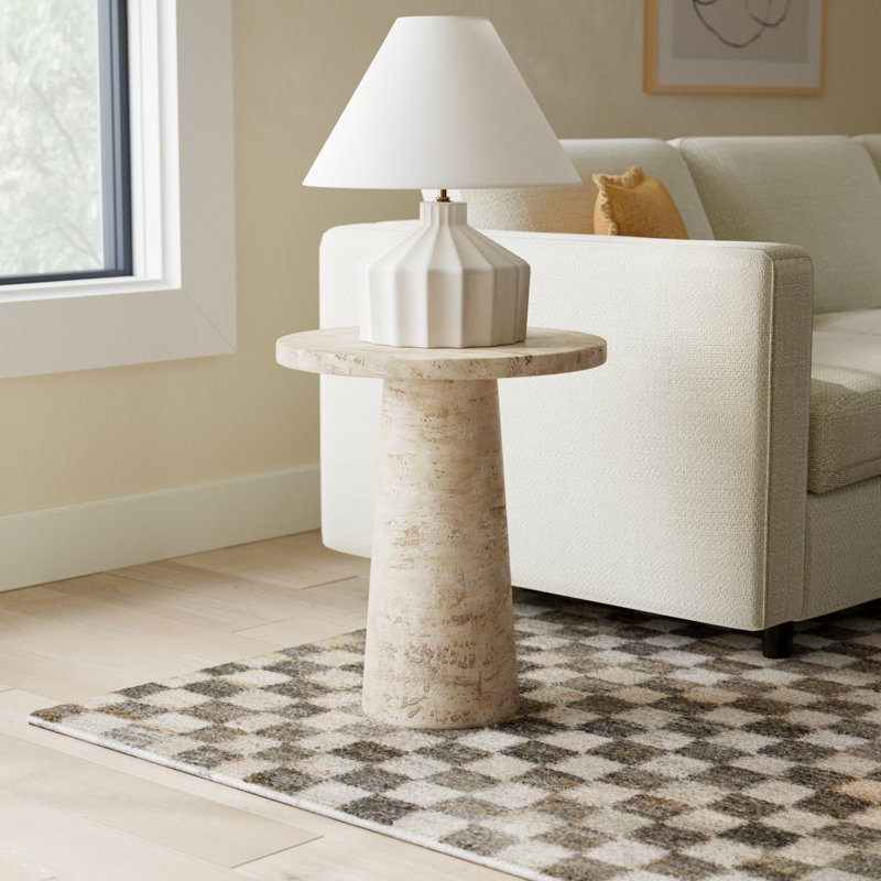 Cuaron Top End Table, Cream