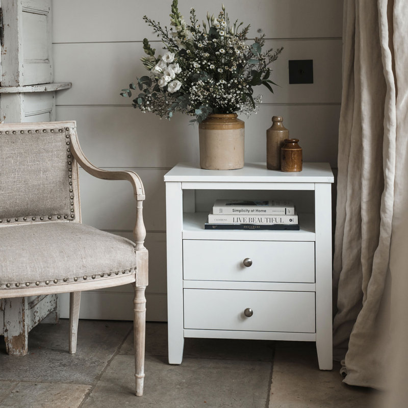 Kingsbridge 53cm W Bedside Table, White