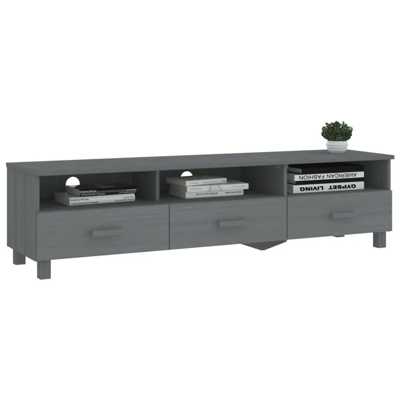 Hayaa Unfinished TV Stand for TVs up to 70", Dark Grey