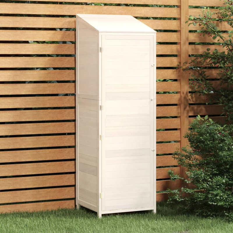 Jefto 4.6 ft. W x 4.4 ft. D Solid Wood Pent Garden Shed, White