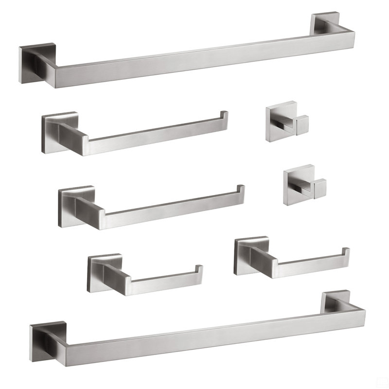 8 - Piece Bathroom Hardware Set, Brushed Nickel