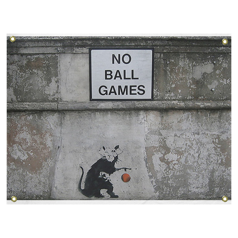 Tapisserie de rat jeux de balle en polyester, H 26 po x l 36 po x P 1 po