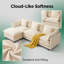 Canapé modulaire en L avec repose-pieds CloudHaven, canapé rembourré 3 places en chenille pour salon et appartement, dossier rembourré avec repose-pieds mobile, design moderne américain-1137175147