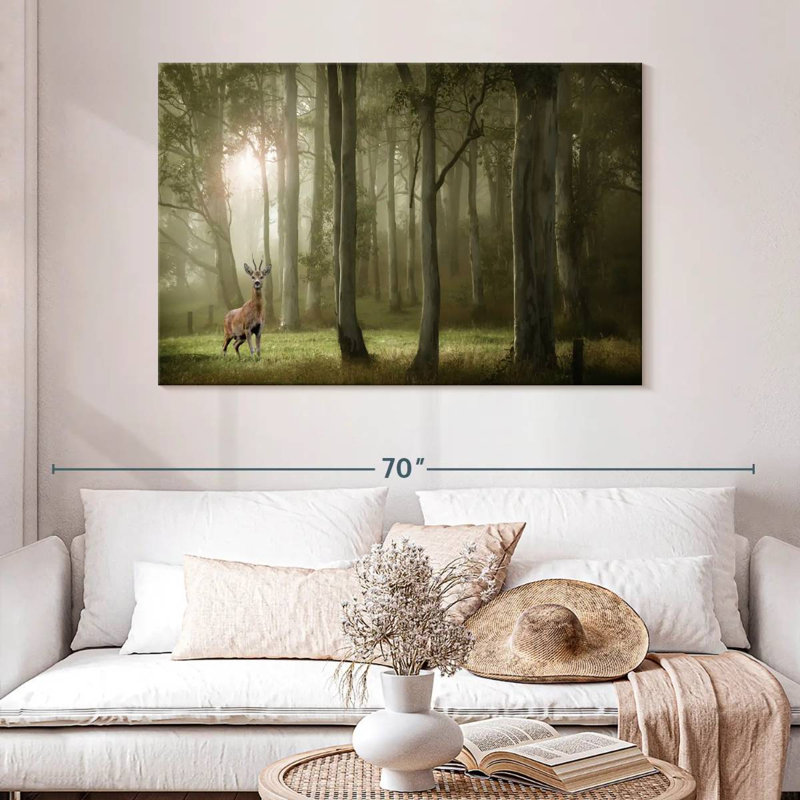 Cerf de forêt français Brampt, H 32 po x l 48 po