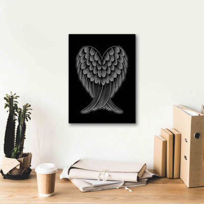 «Heart Wings On Black» par Rachel Caldwell, art mural sur toile