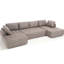 Upholstered 138.5" , 6 Modular Grey With Breathable Mesh Fabric And Comfortable Seats Long Foam Cushions-1080230771