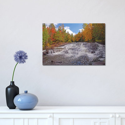 Cascades At Bond Falls by Brian Wolf - Wrapped Canvas Print
