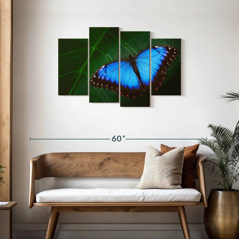 Joli papillon bleu Brampt, H 27 po x l 43 po