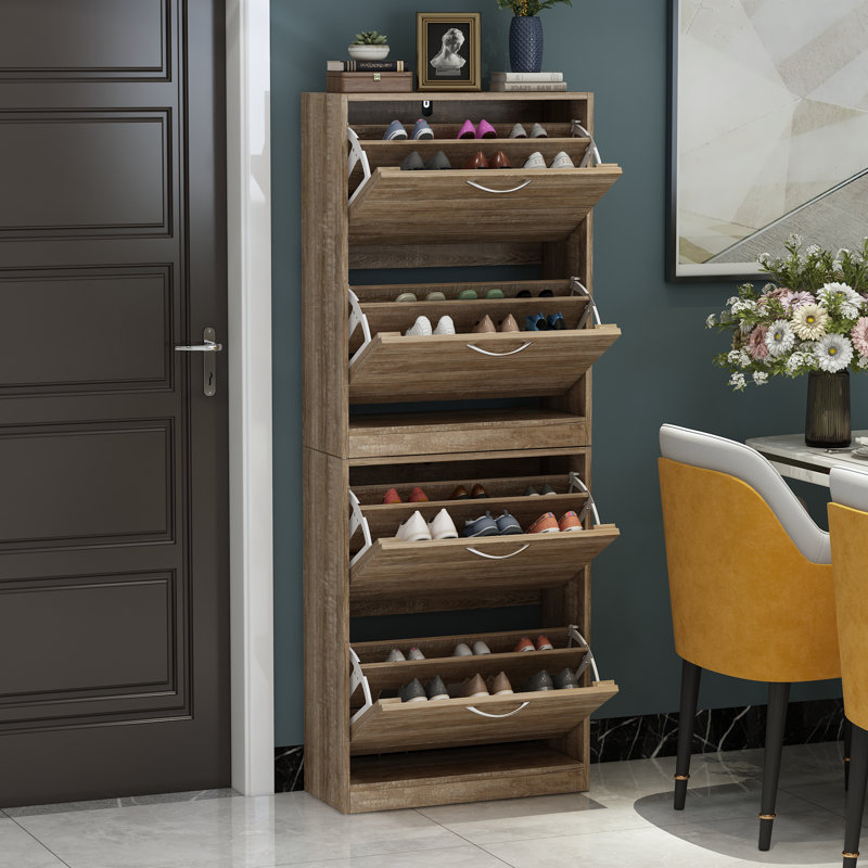 Rangement pour chaussures pour 24 paires de chaussures, Bois de chêne