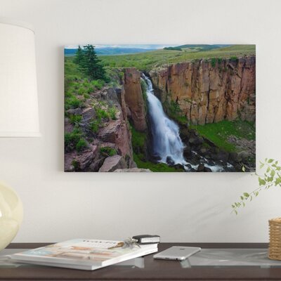 North Clear Creek Falls Cascading Down Cliff, Colorado II' Photographic Print on Canvas -  East Urban Home, 61C1AAC75C50490290F06D4BBD3413CE