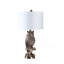 Lampe de table 27,5 "Hibou argenté sur une branche en résine