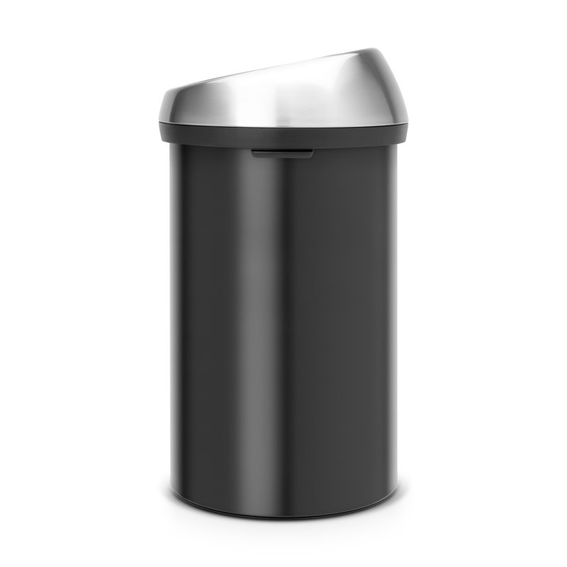 Brabantia 60 Litre Touch Bin, Matt Black / Matt Steel