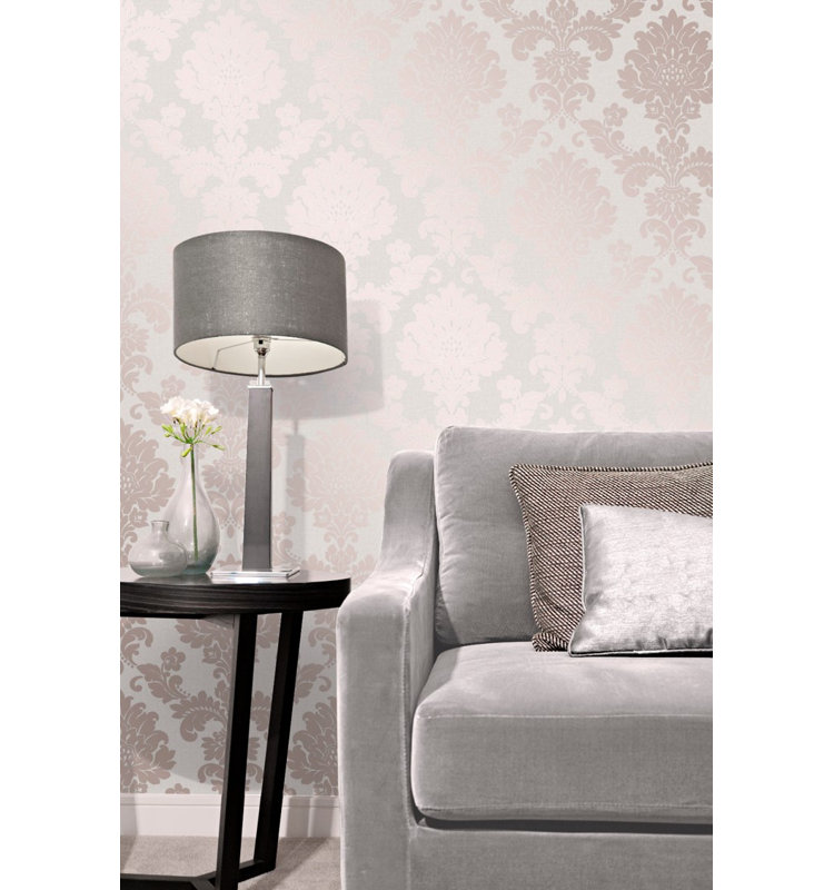 10m x 53cm Semi-Gloss Wallpaper Roll, Rose Gold