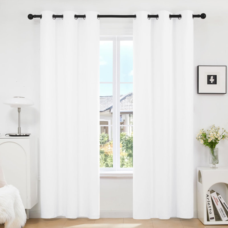 Thermal Insulated Room Darkening Grommet Curtain Panels (Set of 4), 42" W x 90" L