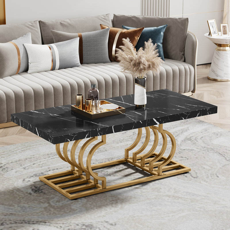 Coffee Table, Black, Gold