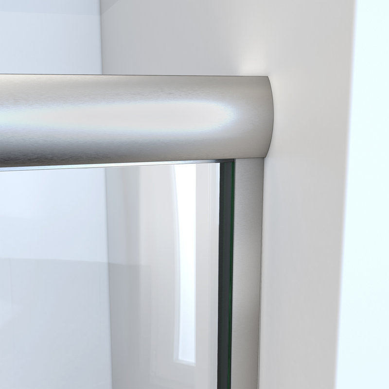 ESE 60" x 80" Brushed Nickel Clear Glass Bypass Shower Door