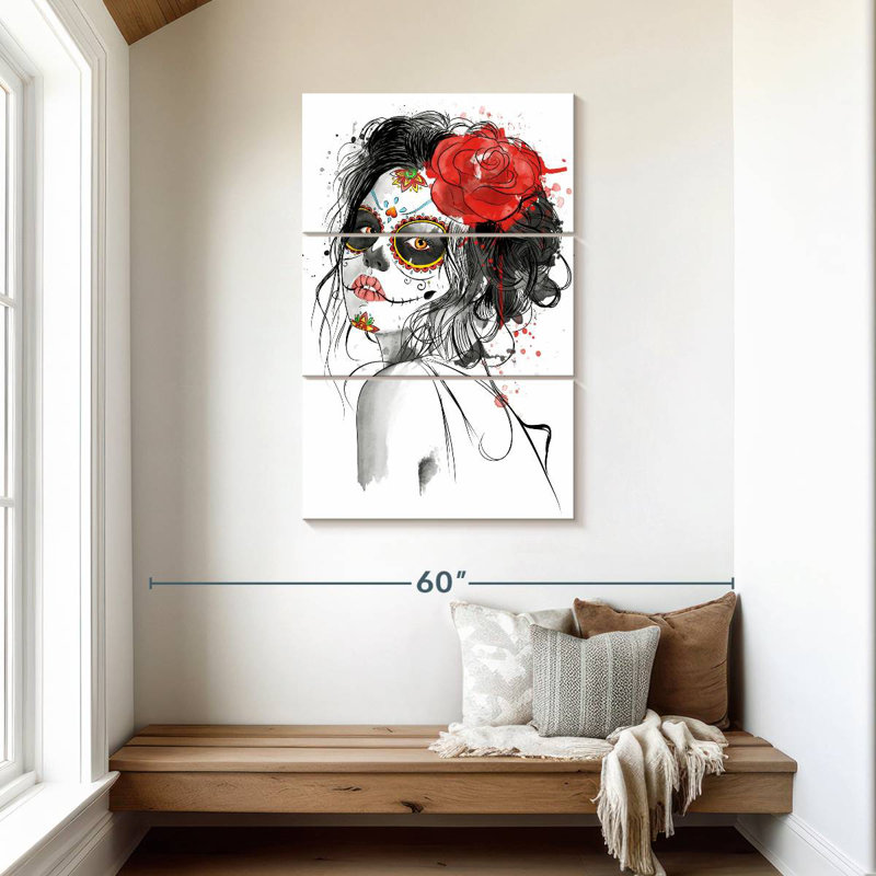 Lelend Dia De Los Muertos Beauty, 45" H x 28" W