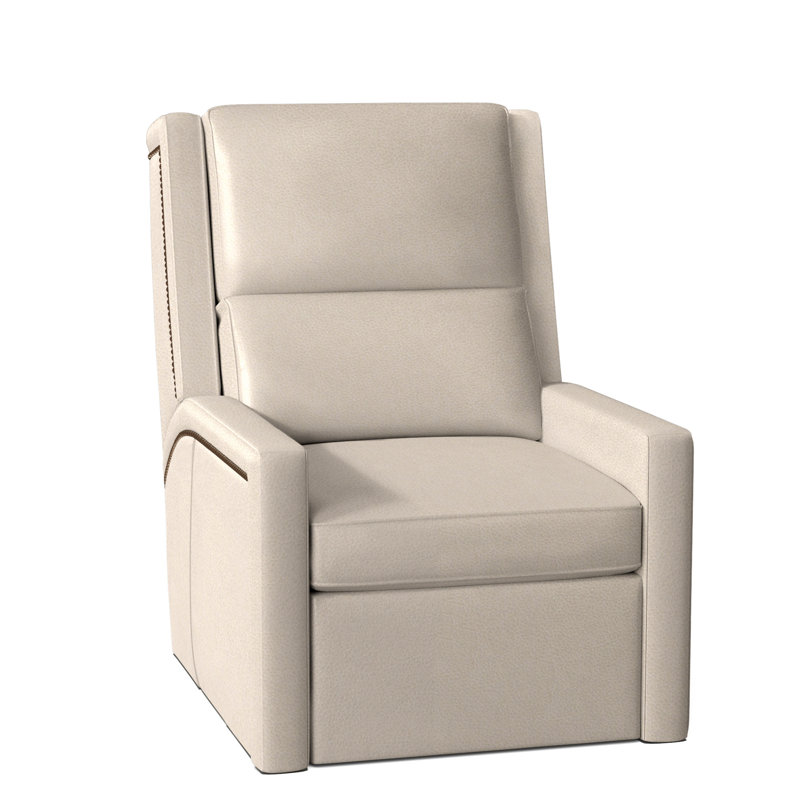 Norman Recliner, #9 Old Gold, Power Button with Battery Pack, Anilina Cacao Genuine Leather