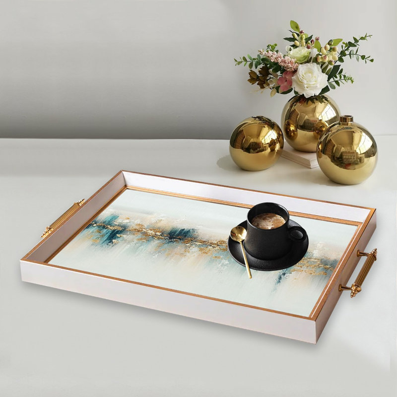 Elegant Glass Tray, 19.7 x 11.4 x 1.4 inches | 100% Durable Glass Construction | Easy to Clean with Damp Cloth | Ideal for Serving, Decorative Display, and Organizing | Stylish Addition to Home Décor
