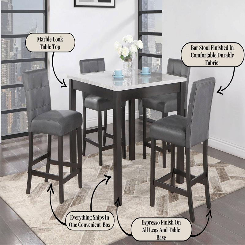 Bar Table And 4 Bar Stools
