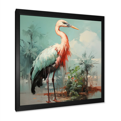 Rose et vert Flamingo Elegance III - Art mural animal flamant rose