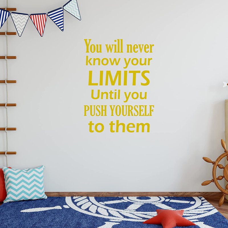 Adhésif décoratif «You Will Never Know Your Limits», H 15 po x l 11 po, Or