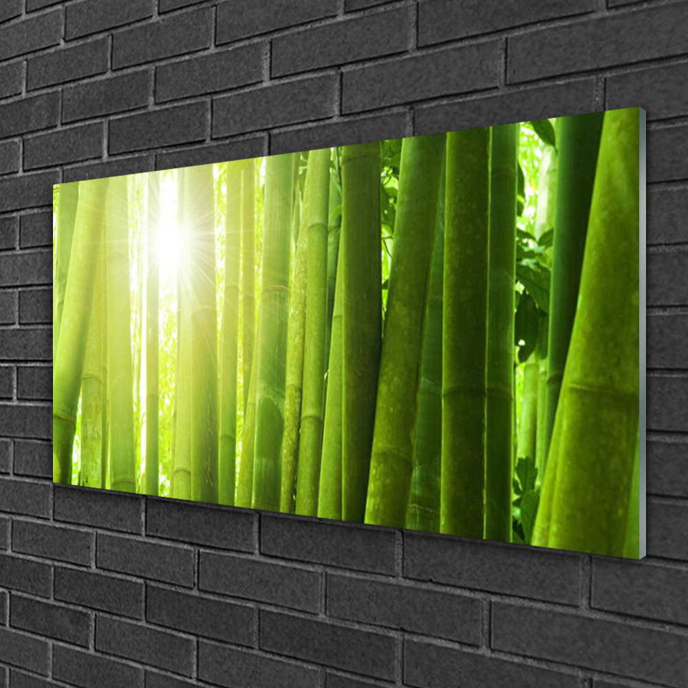 Glasbild Bamboo Floral