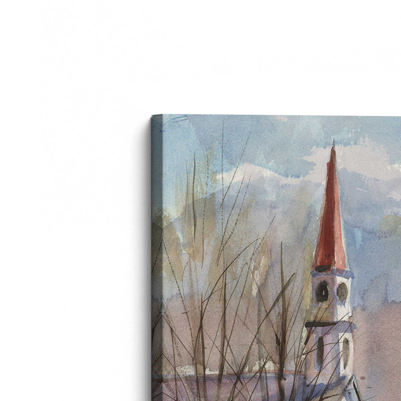 «Cumington Mass Steeple» par Stephen Calcasola, reproduction d'art sur toile, H 24 po x l 32 po